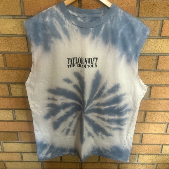 Taylor Swift The Eras Tour Official Merch Blue Tie Dye Muscle Tank Size Medium - Picture 1 of 5